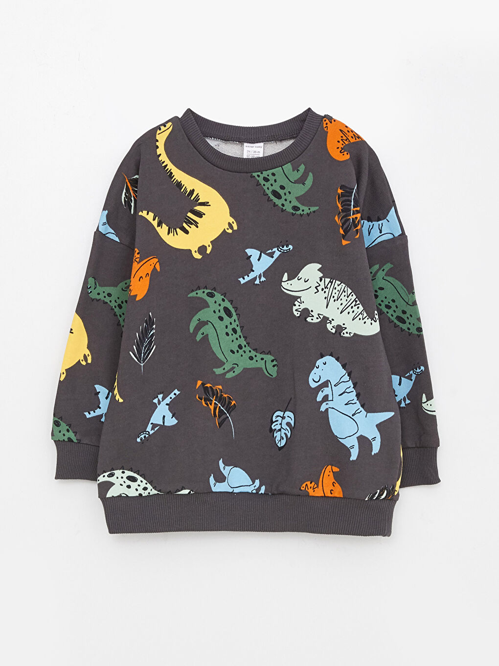Crew Neck Long Sleeve Patterned Baby Boy Sweatshirt and Tracksuit Bottom 2-Pack Set-1