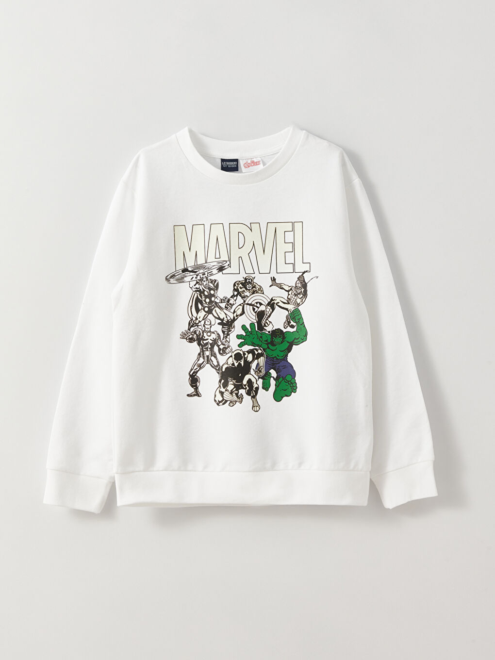 Crew Neck Marvel Printed Long Sleeve Boys' Sweatshirt -S38136Z4-R9K