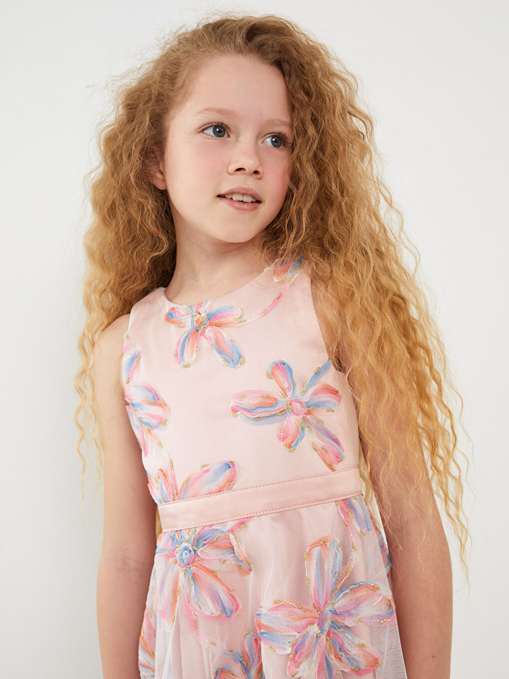 Abendkleid für Mädchen mit Rundhalsausschnitt-3