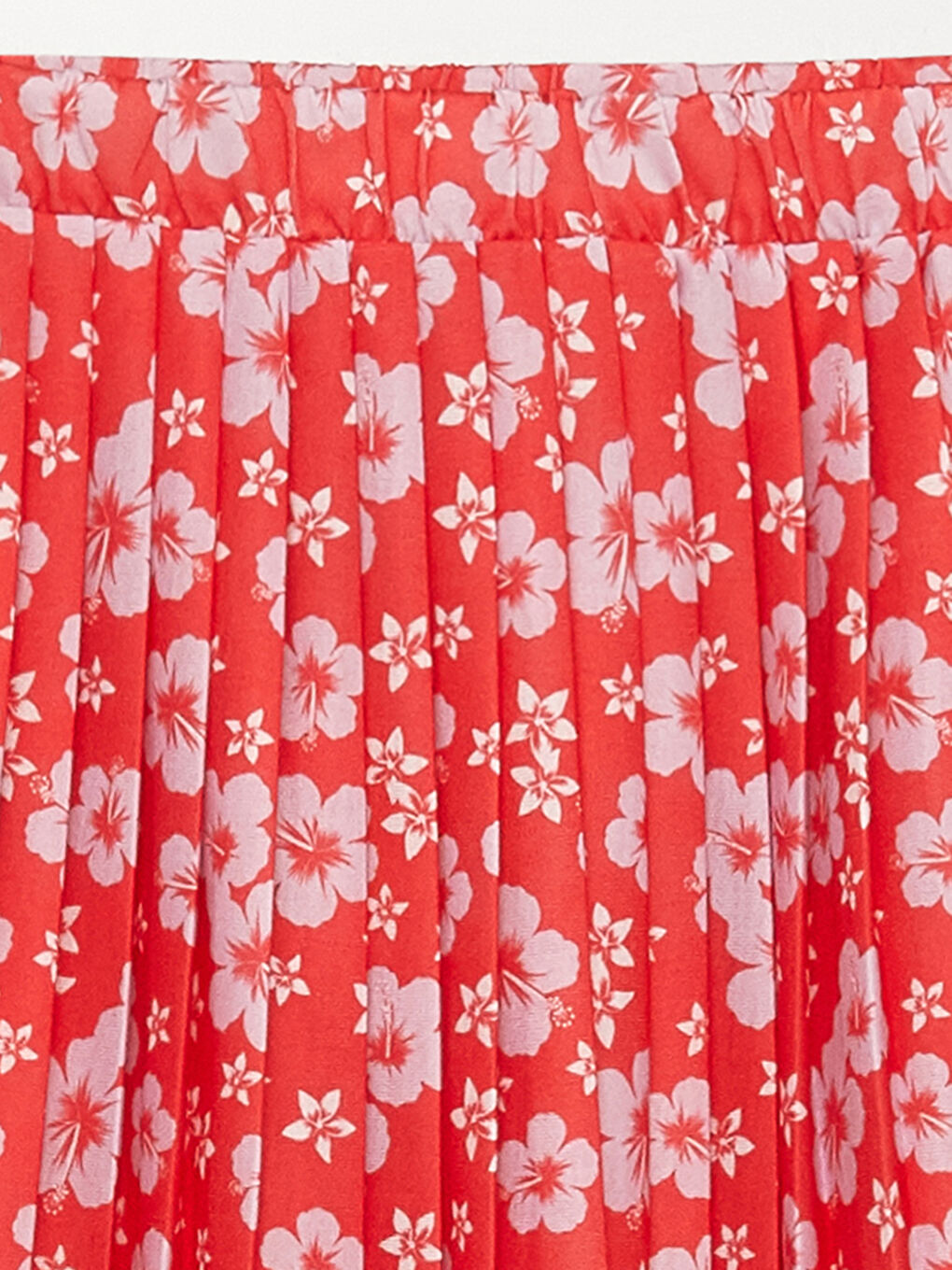 Kırmızı Beli Lastikli Desenli Kız Çocuk Etek-2