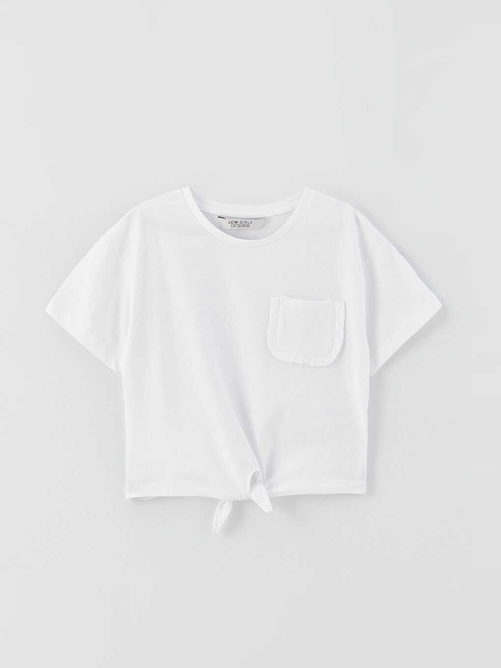 T-Shirt Court Basique à Manches Courtes et Col Rond Pour Filles