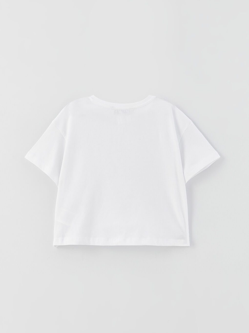 T-Shirt Court Basique à Manches Courtes et Col Rond Pour Filles-1