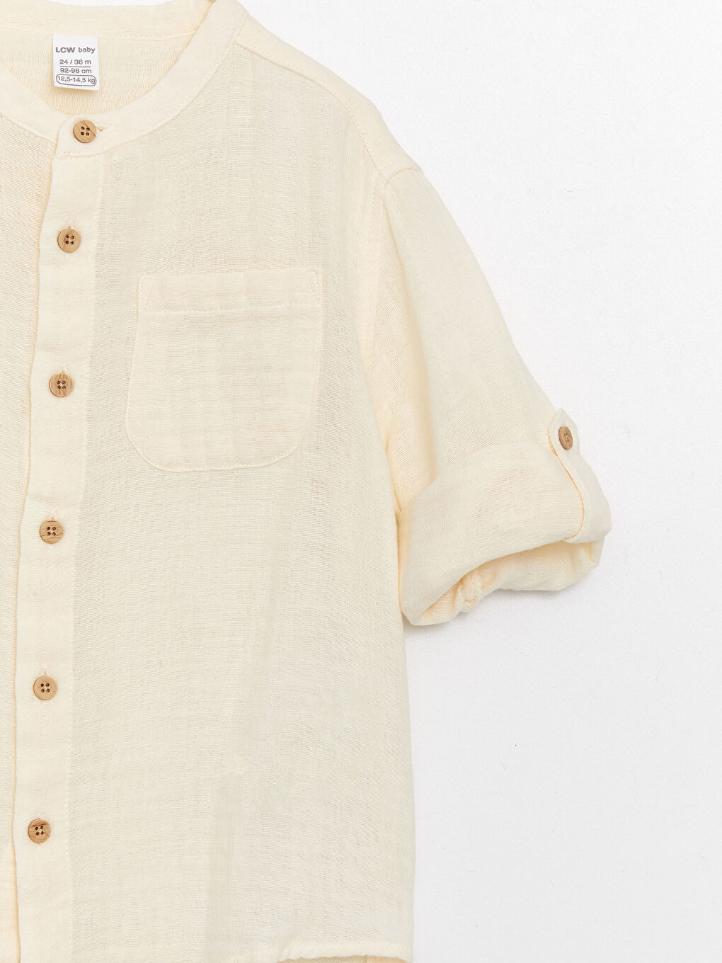 Chemise Basique à Manches Longues Col Mao pour Bébé Garçons-2