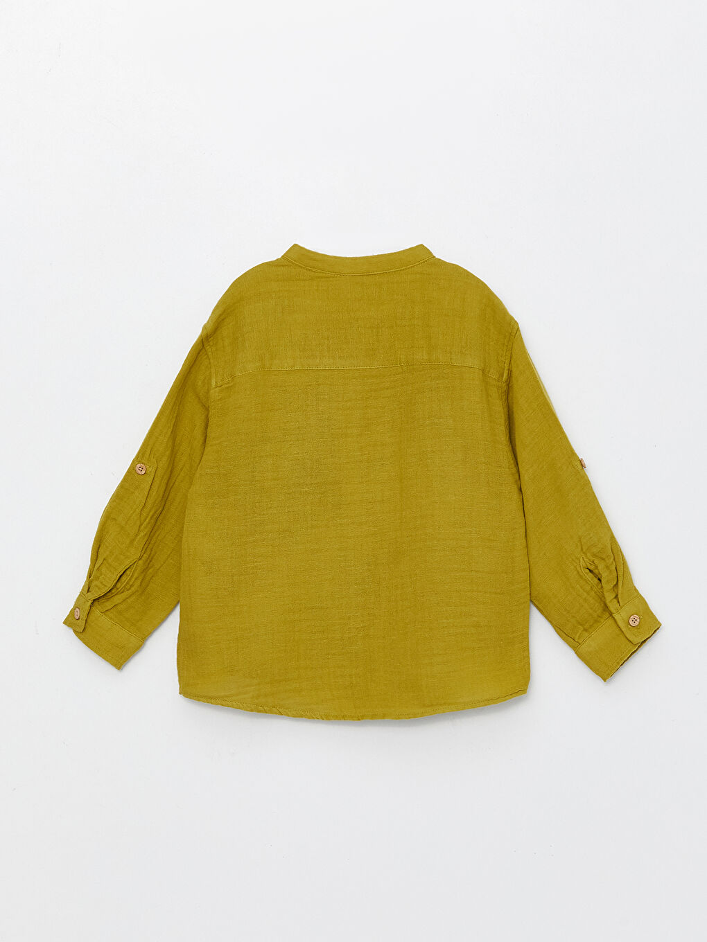 قميص أولاد رضع أساسي كم طويل بياقة مندرين-1