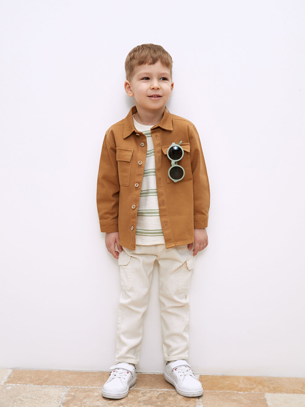 قميص أساسي كم طويل للأولاد الرضع-2