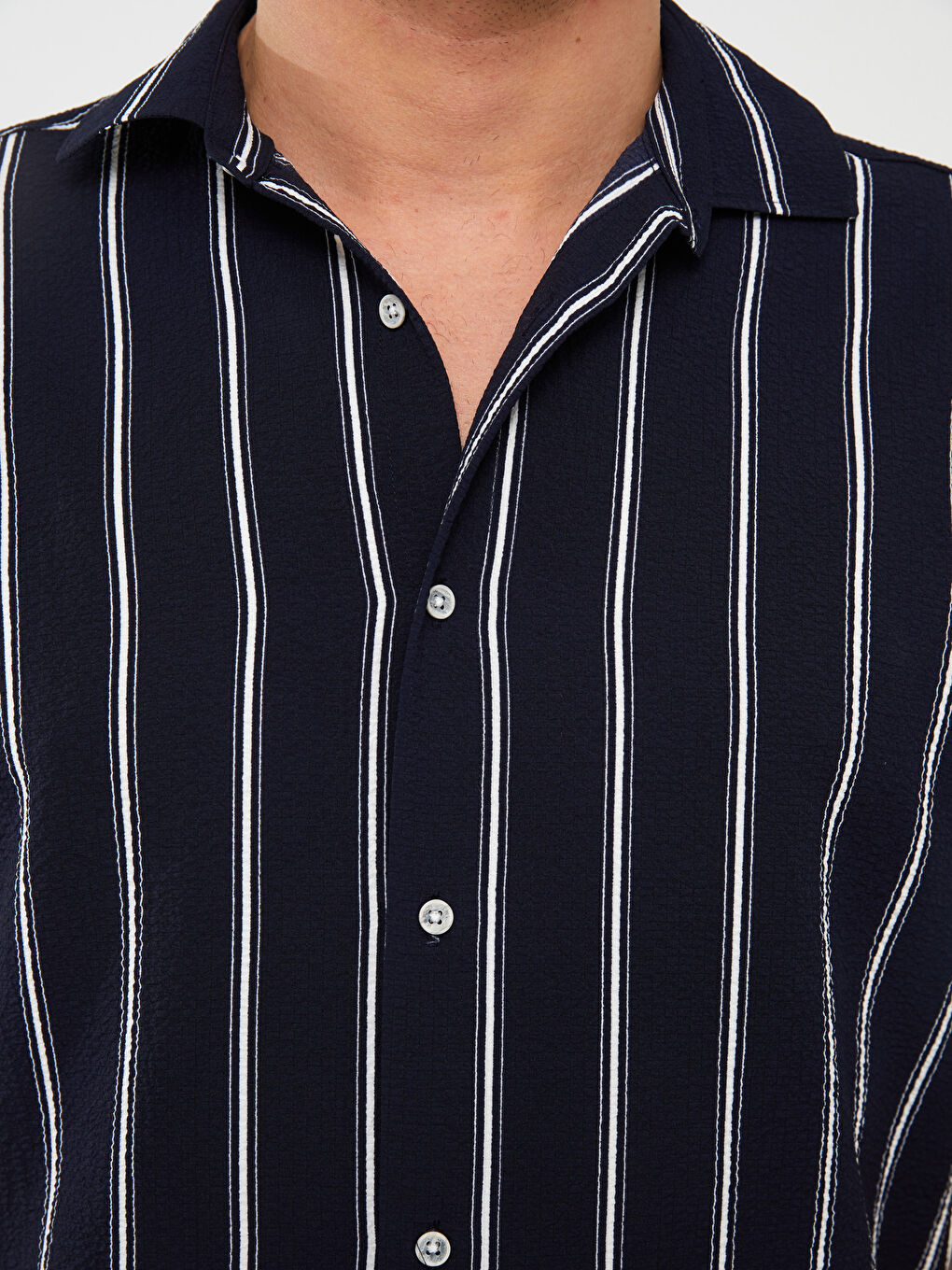 LCW Vision Regular Fit Short Sleeve Striped Men's Shirt -S38244Z8-LGS