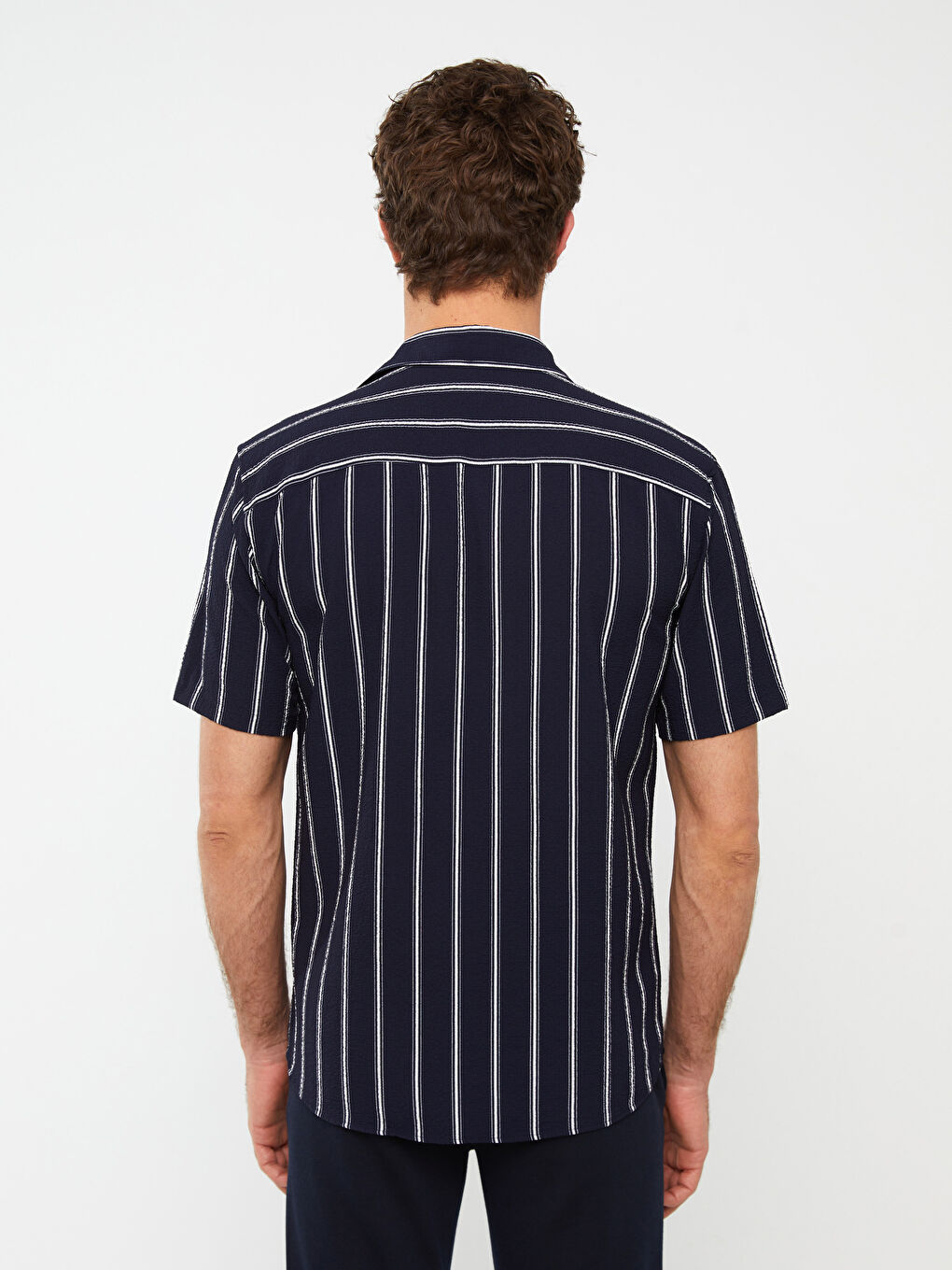 LCW Vision Regular Fit Short Sleeve Striped Men's Shirt -S38244Z8-LGS