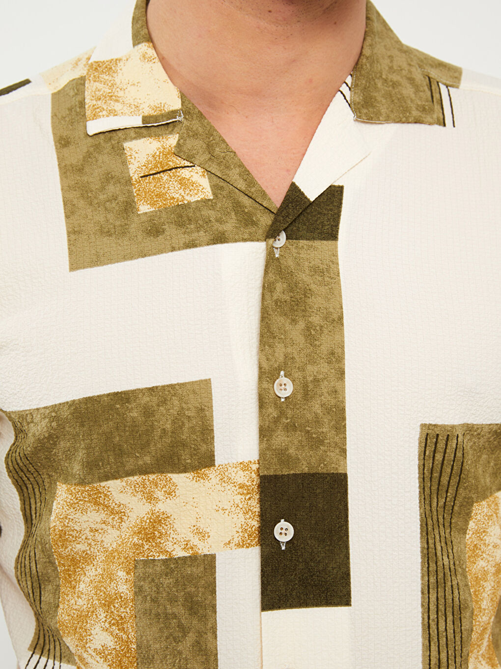 Regular Fit Short Sleeve Patterned Men's Shirt-3