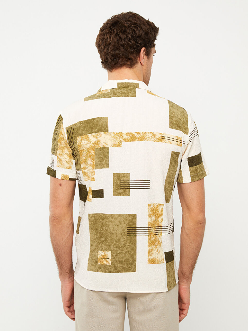 Regular Fit Short Sleeve Patterned Men's Shirt-4