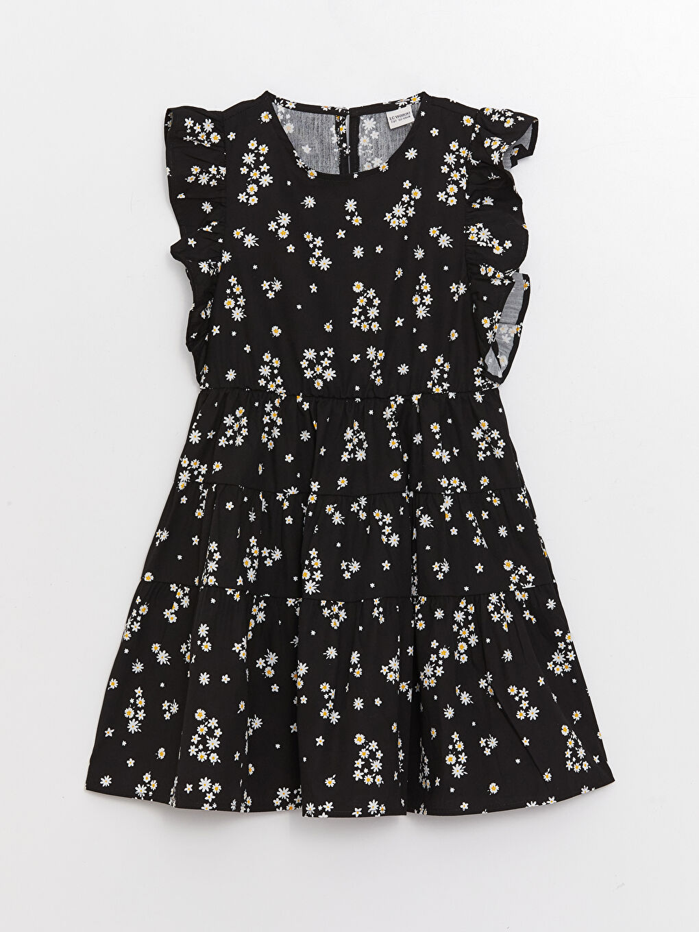 Crew Neck Patterned Girls' Dress