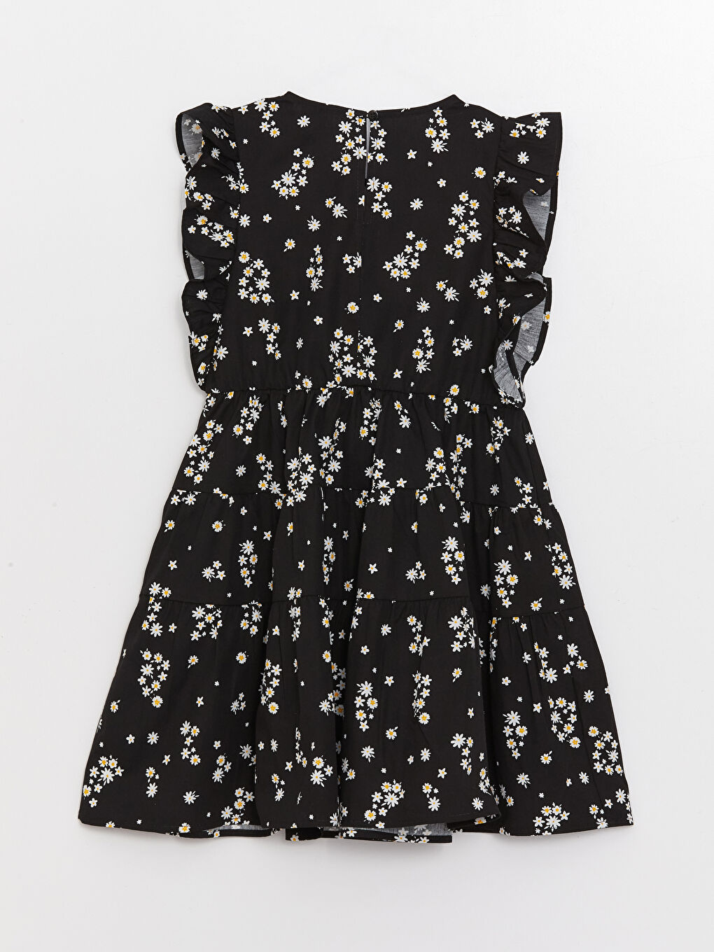 Crew Neck Patterned Girls' Dress-1