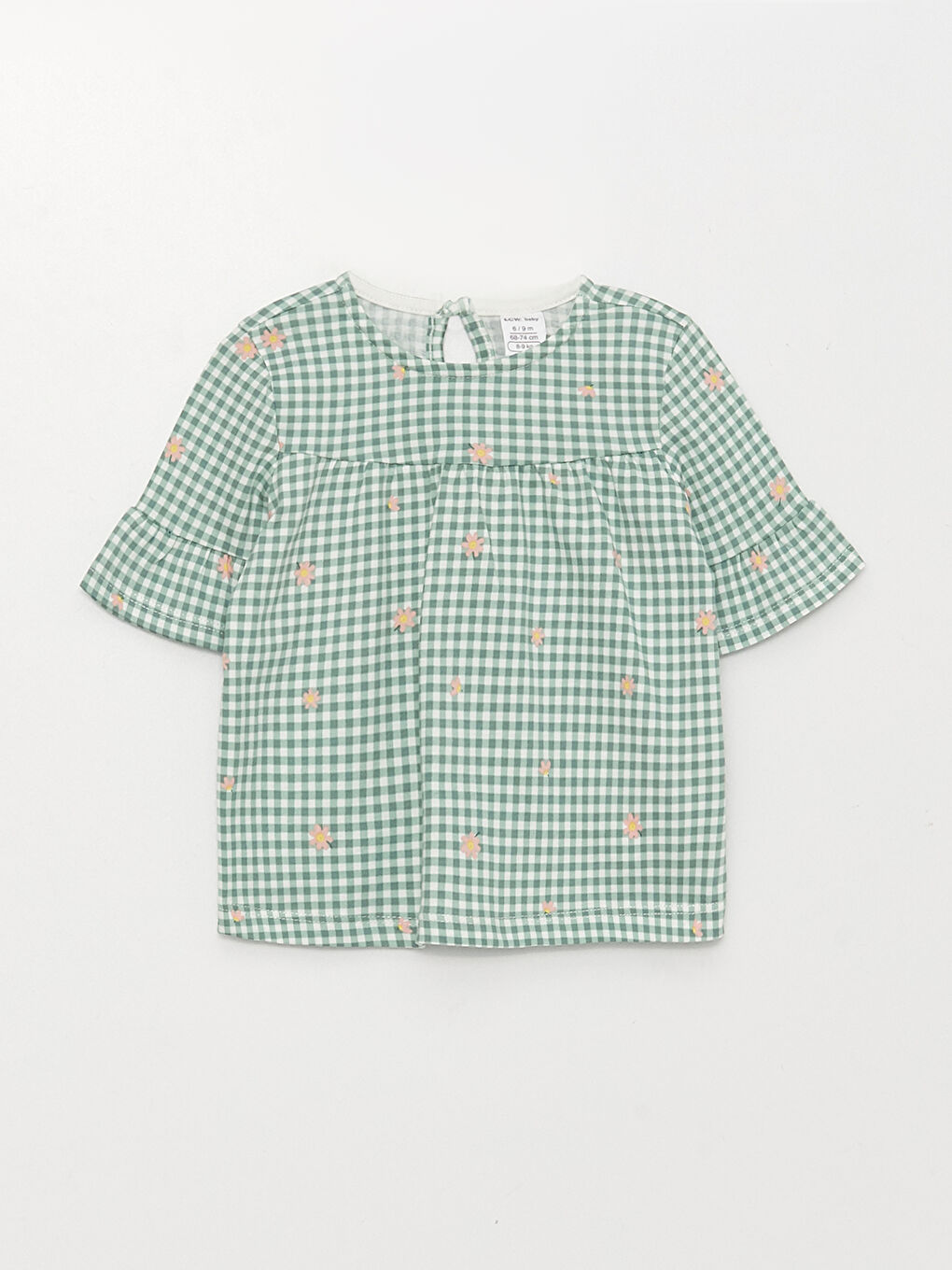 Crew Neck Short Sleeve Printed Baby Girl Blouse and Leggings 2-Pack Set-1