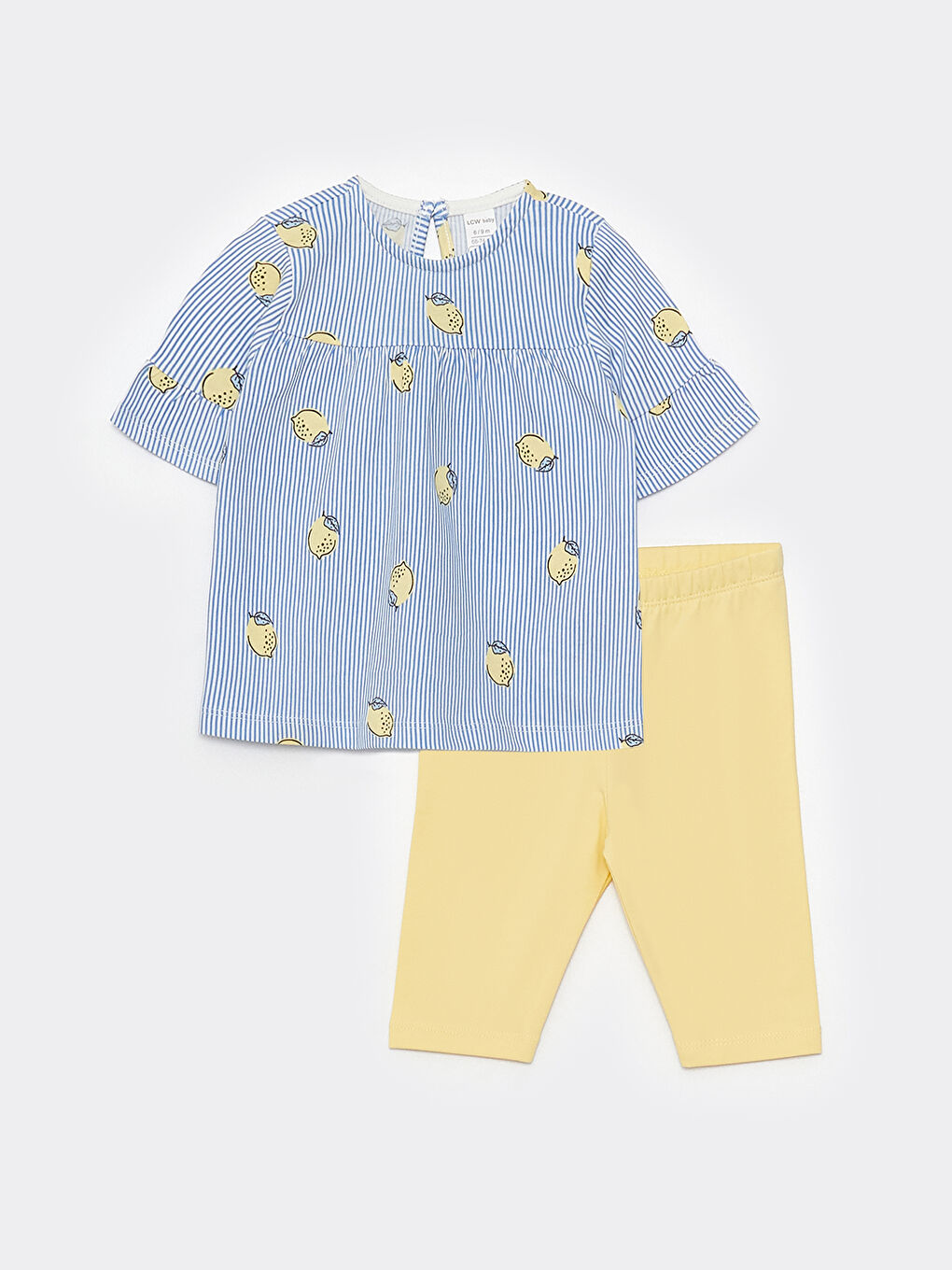 Комплект: Блузка и Леггинсы для Малышки с Коротким Рукавом и Принтом, Круглый Вырез, 2 шт.