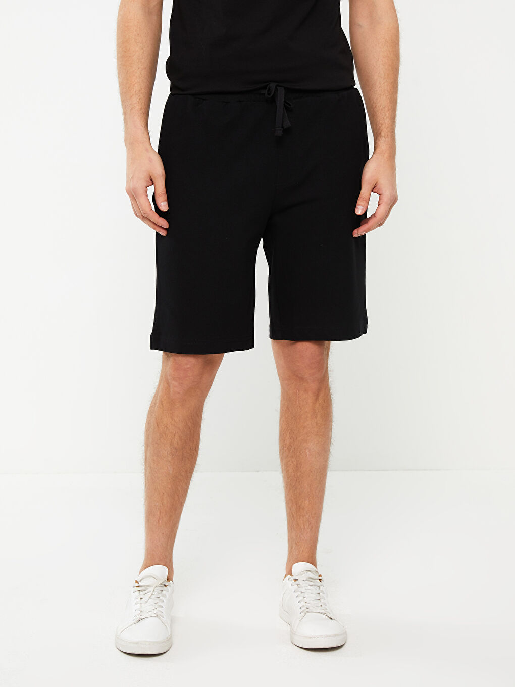 Siyah Standart Kalıp Erkek Roller Şort-2