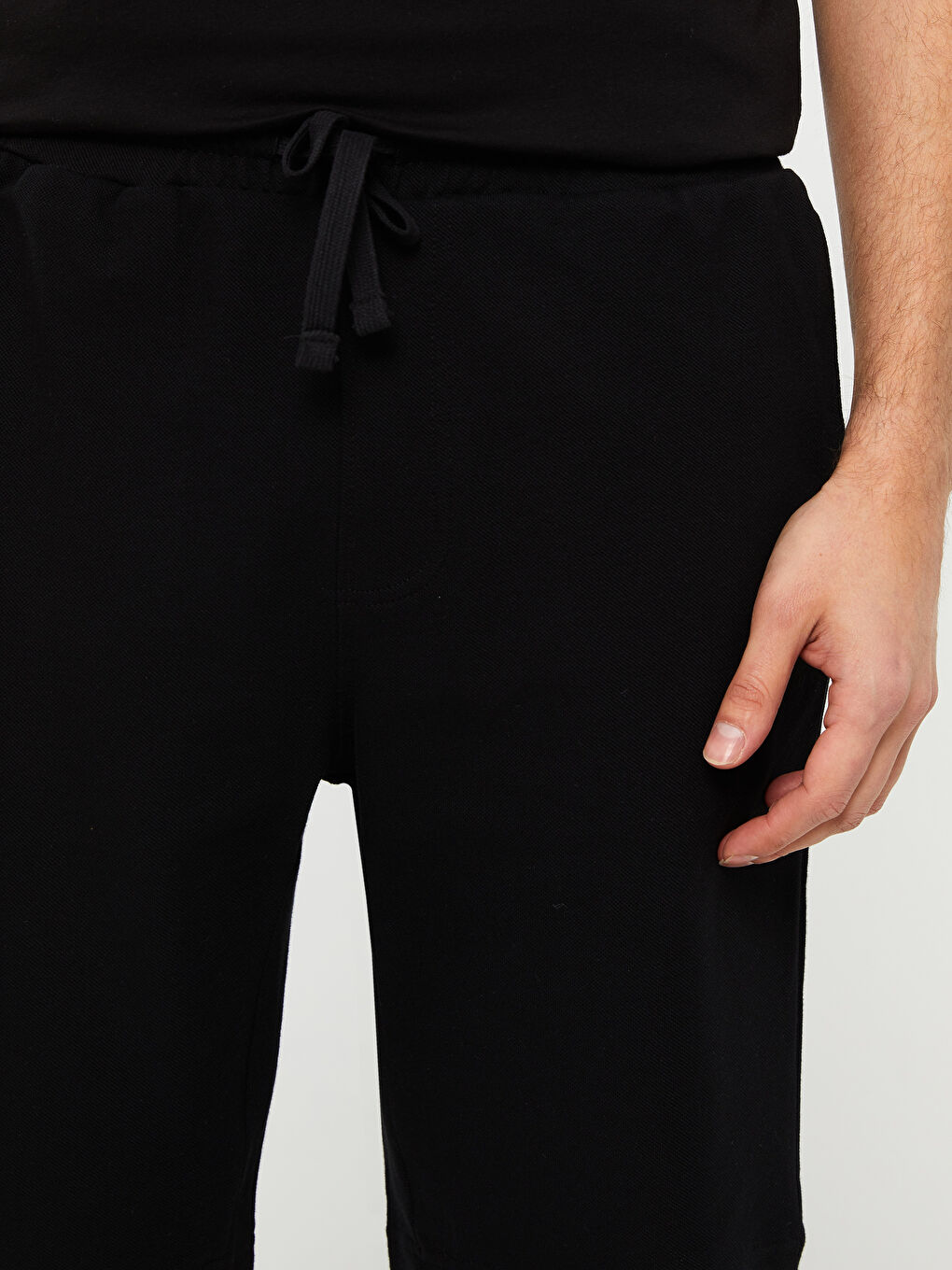 Siyah Standart Kalıp Erkek Roller Şort-4