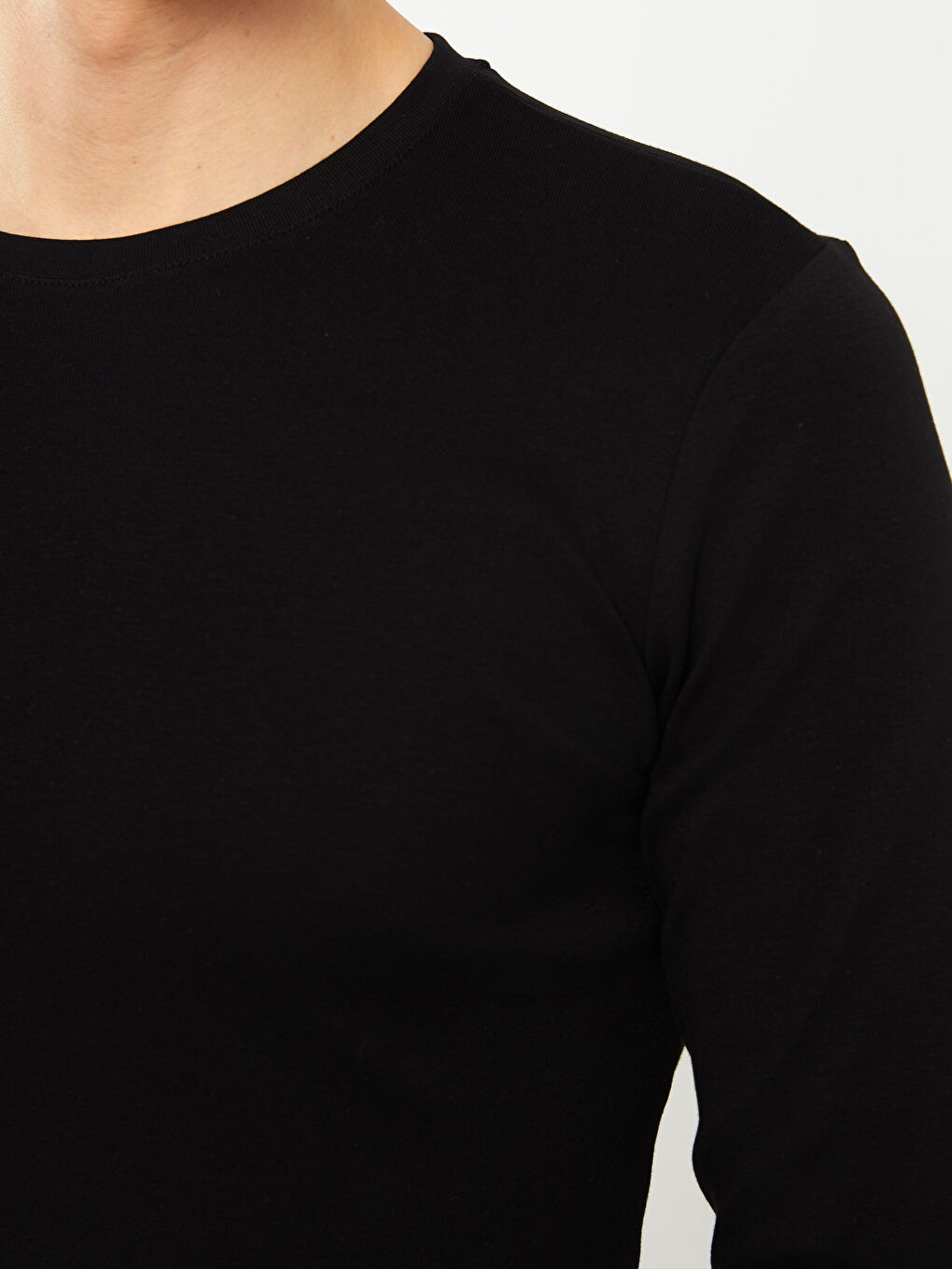 تيشيرت رجالي كم طويل ياقة دائرية جيرسي-3