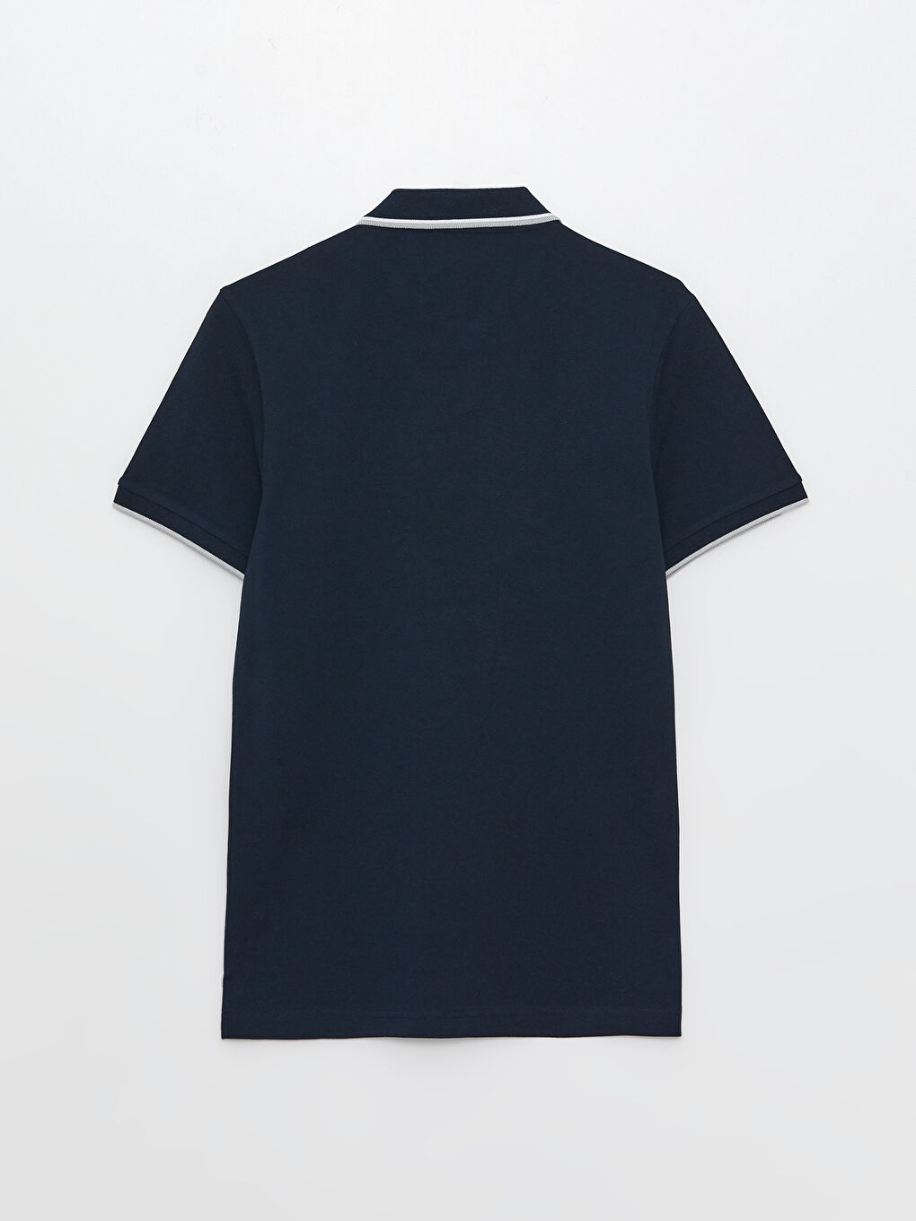 Lacivert Polo Yaka Kısa Kollu Pike Erkek Tişört-6