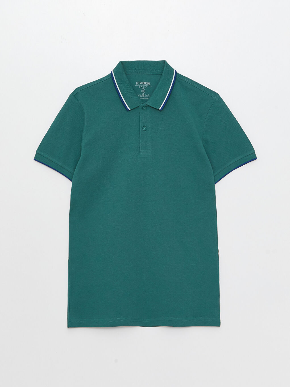 Yeşil Polo Yaka Kısa Kollu Pike Erkek Tişört-5