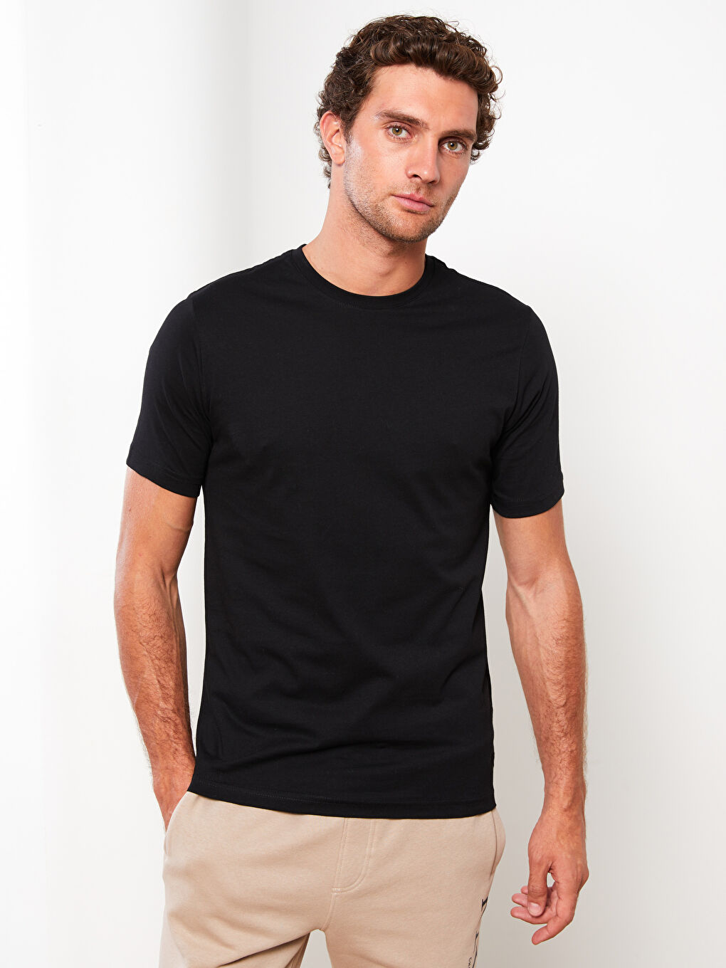 Tricou pentru Bărbați din Jerseu cu Guler Rotund