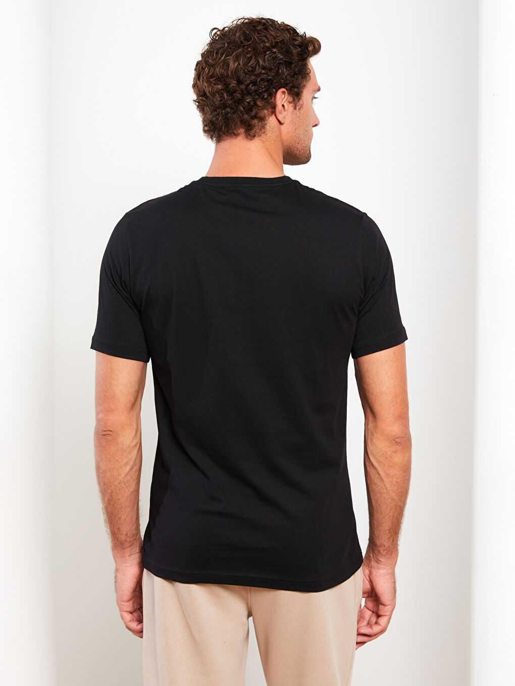 Tricou pentru Bărbați din Jerseu cu Guler Rotund-4