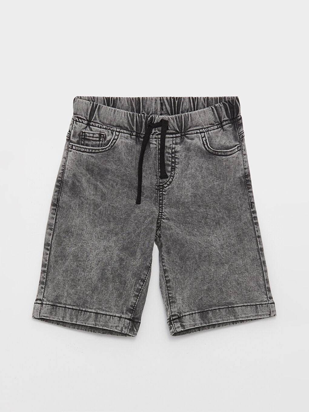 Шорты джинсовые для мальчиков свободного кроя с эластичным поясом-2