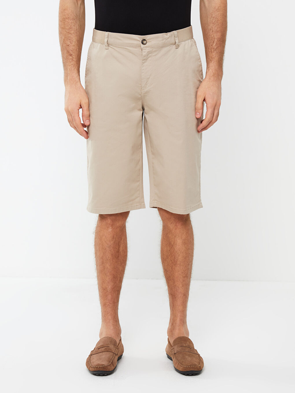 Comfort Fit Gabardine Men's Bermuda Shorts -S38288Z8-S2N