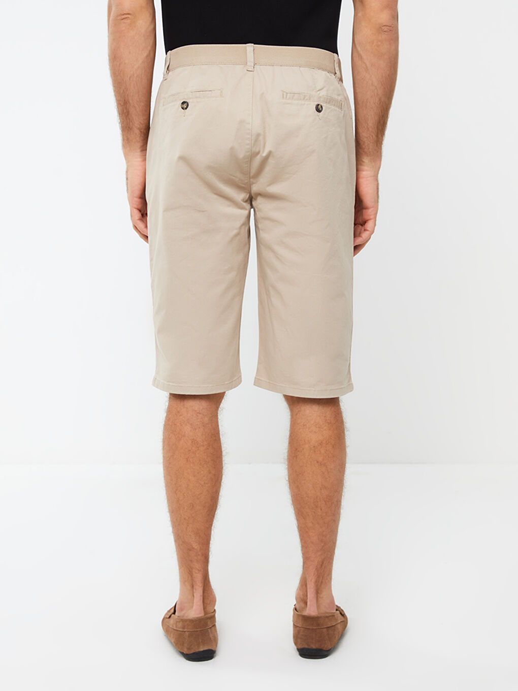 Comfort Fit Gabardine Men's Bermuda Shorts -S38288Z8-S2N