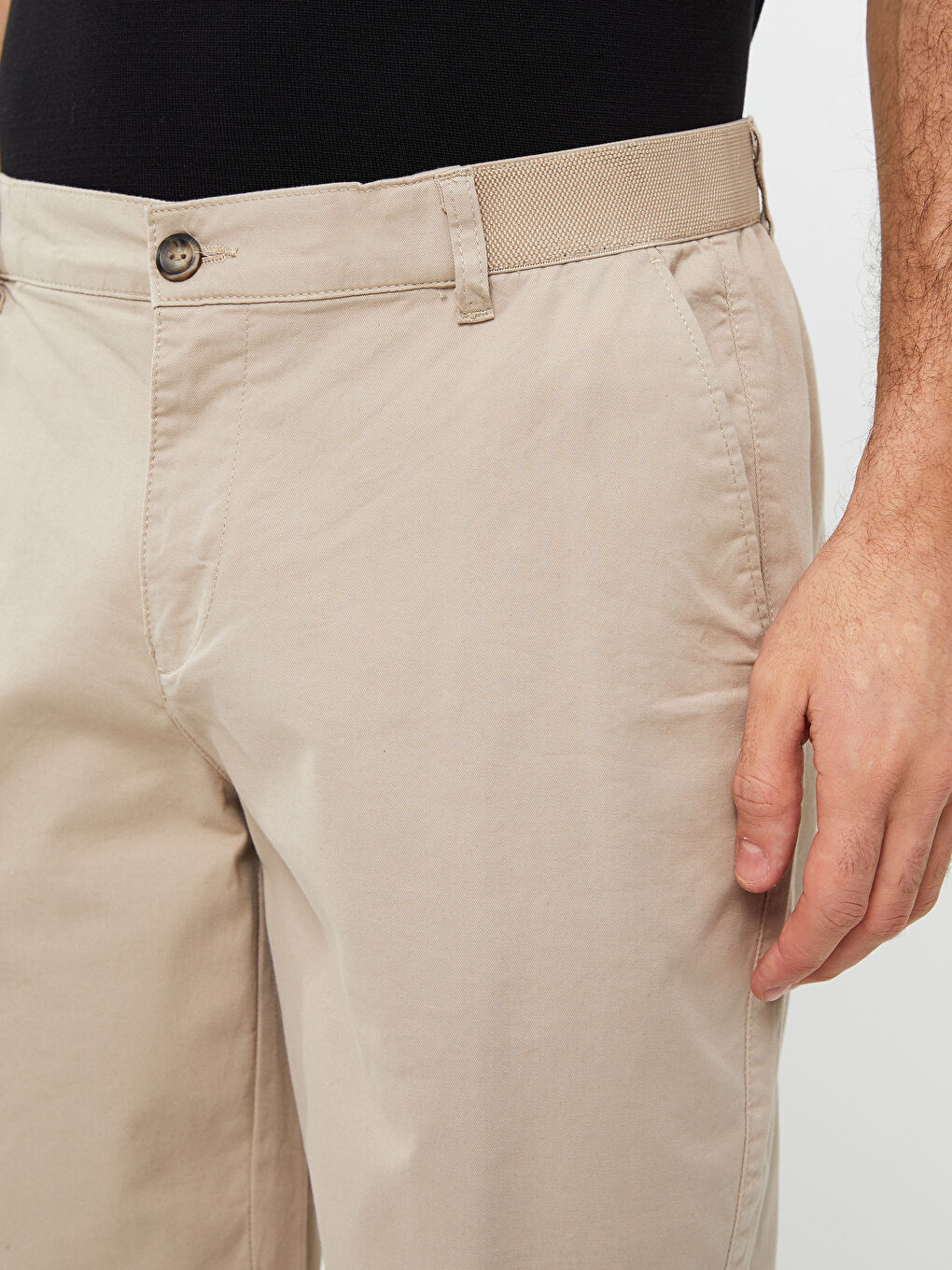 Comfort Fit Gabardine Men's Bermuda Shorts -S38288Z8-S2N