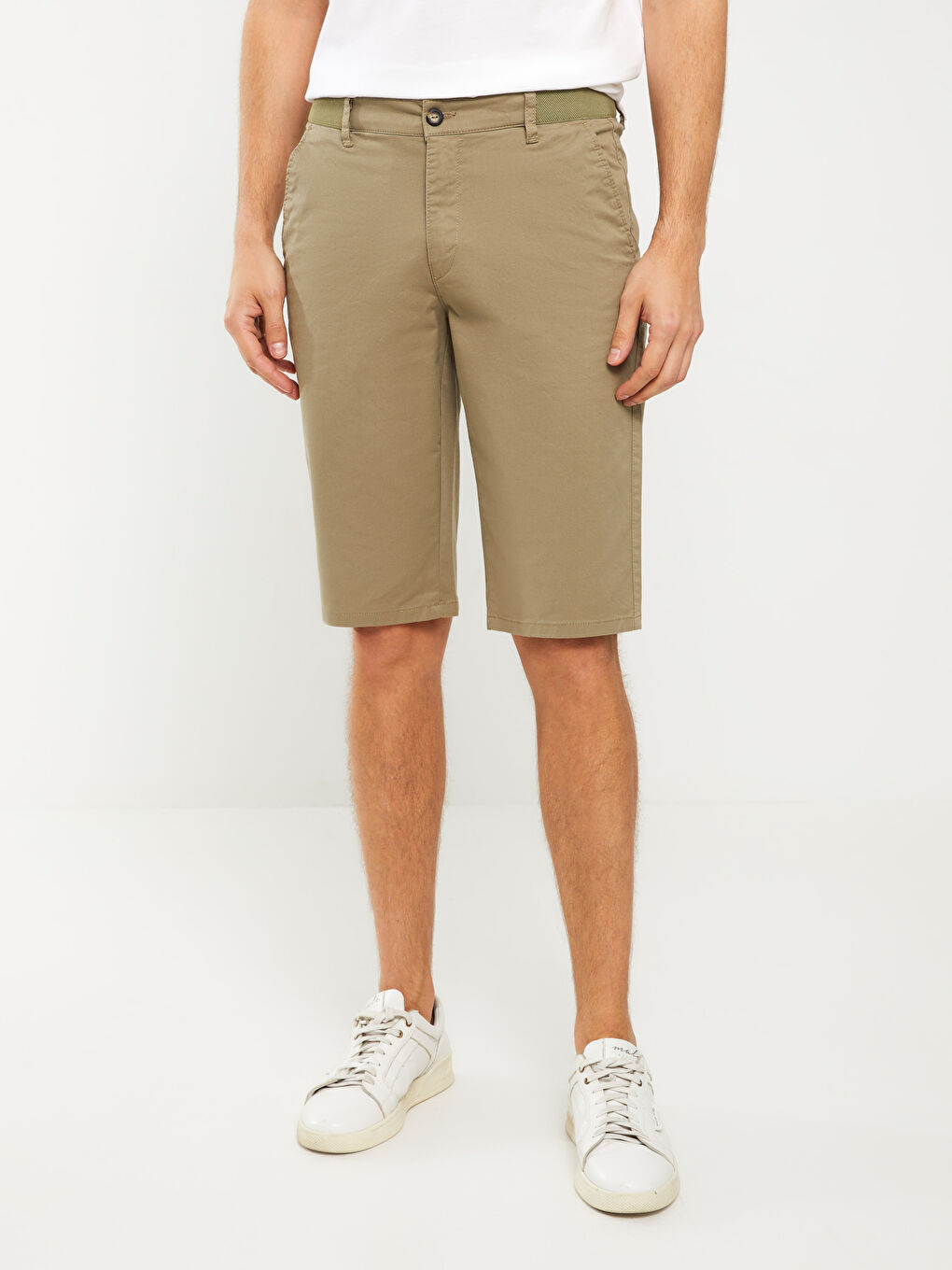 Comfort Fit Gabardine Men's Bermuda Shorts -S38288Z8-S2P