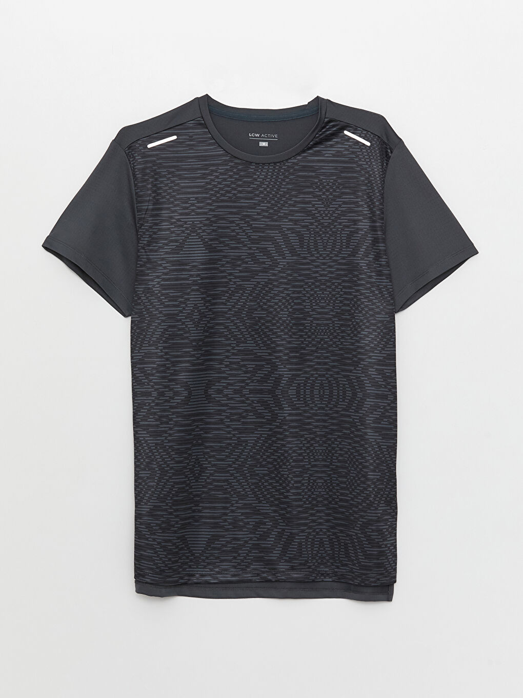 Gri Bisiklet Yaka Kısa Kollu Erkek Spor Tişört-6