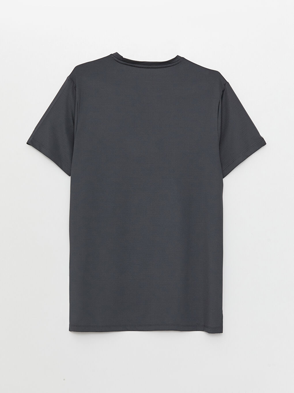 Gri Bisiklet Yaka Kısa Kollu Erkek Spor Tişört-7