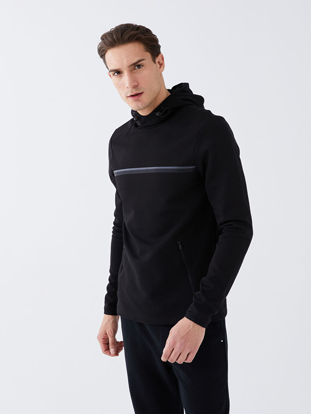 Суитшърт с качулка с дълъг ръкав за мъже-1