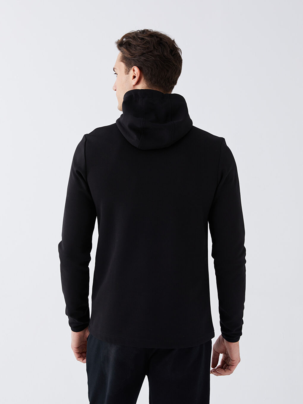 Суитшърт с качулка с дълъг ръкав за мъже-4