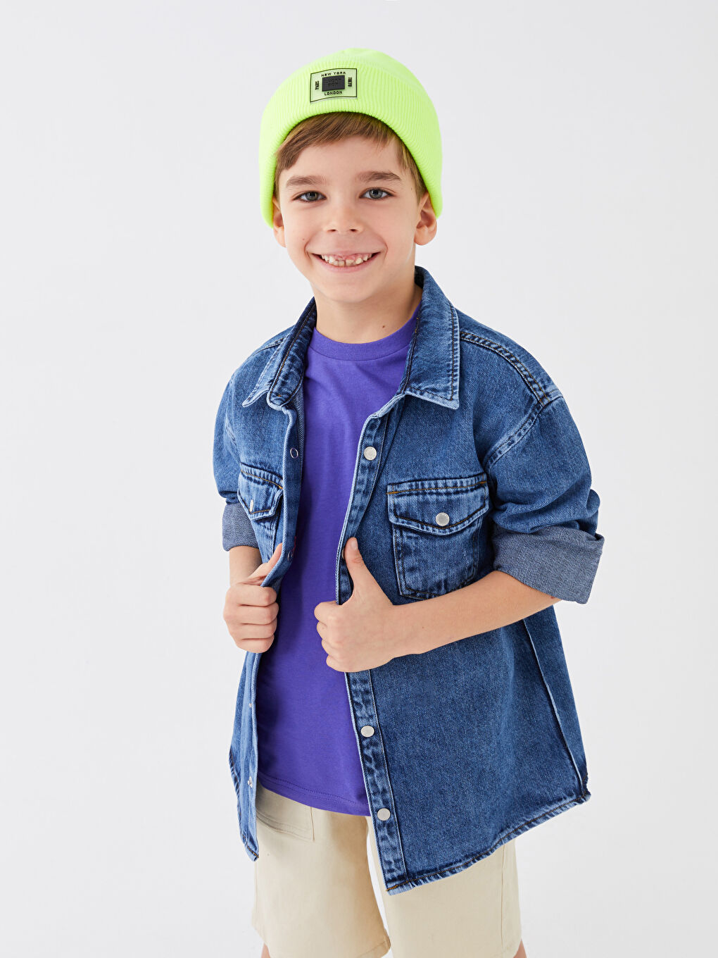 Relaxed Fit Boys' Denim Shirt -S38295Z4-309