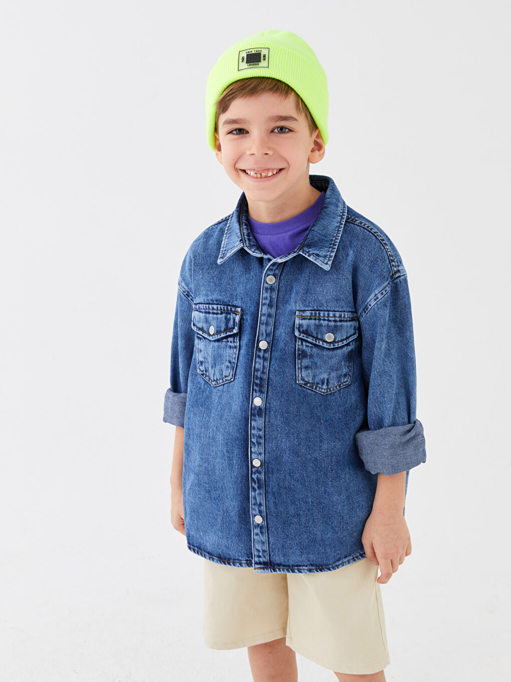 Relaxed Fit Boys' Denim Shirt -S38295Z4-309