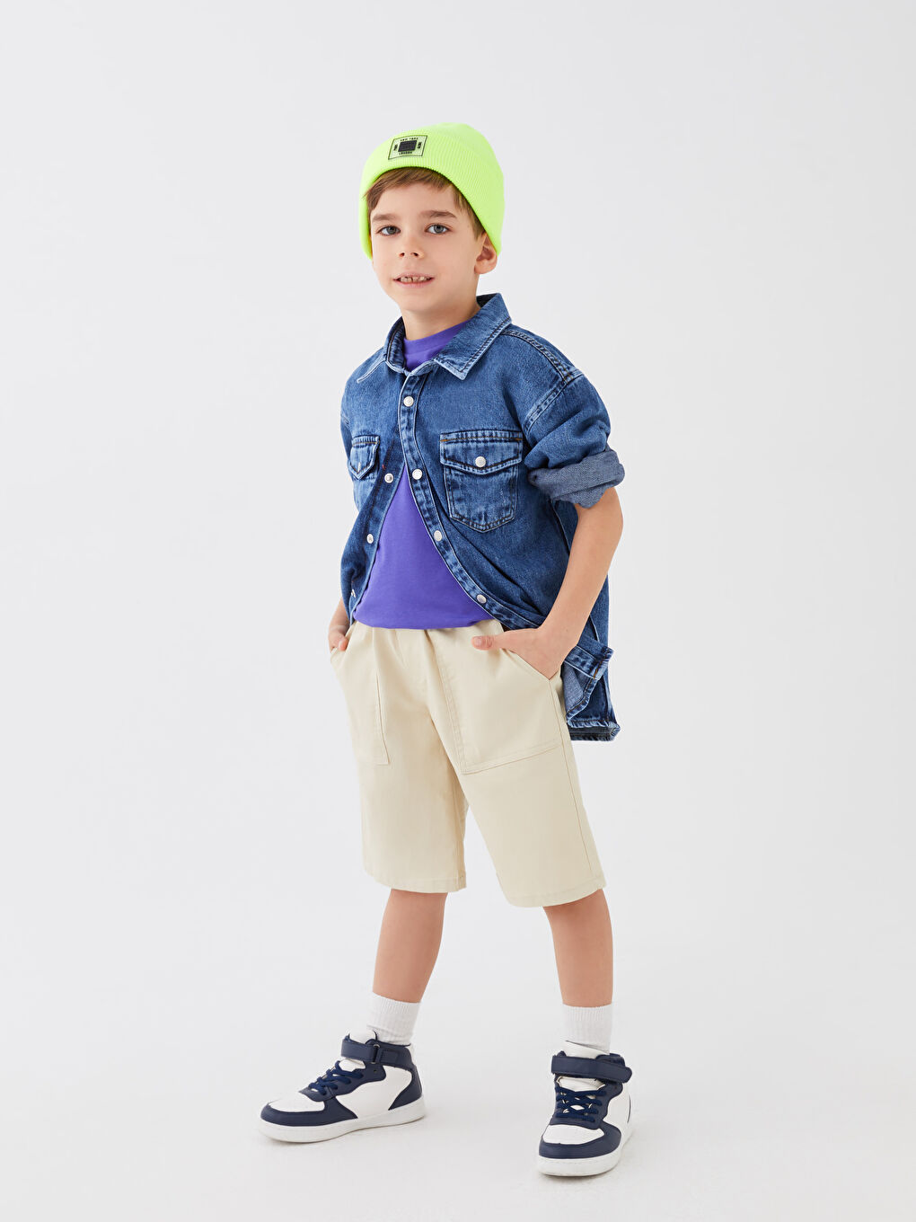 Relaxed Fit Boys' Denim Shirt -S38295Z4-309