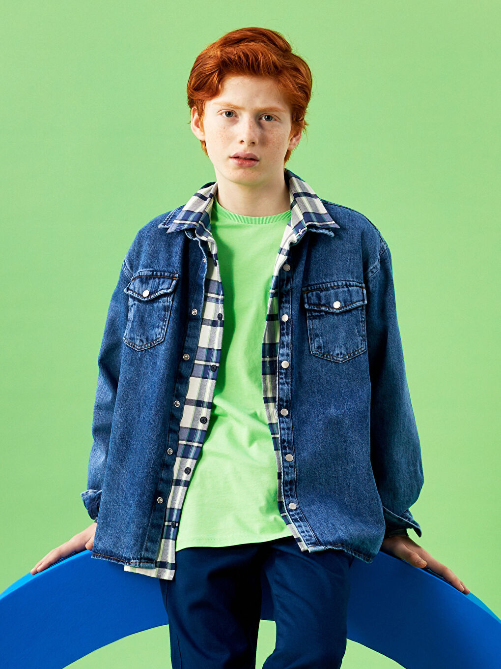 Relaxed Fit Boys' Denim Shirt -S38295Z4-309