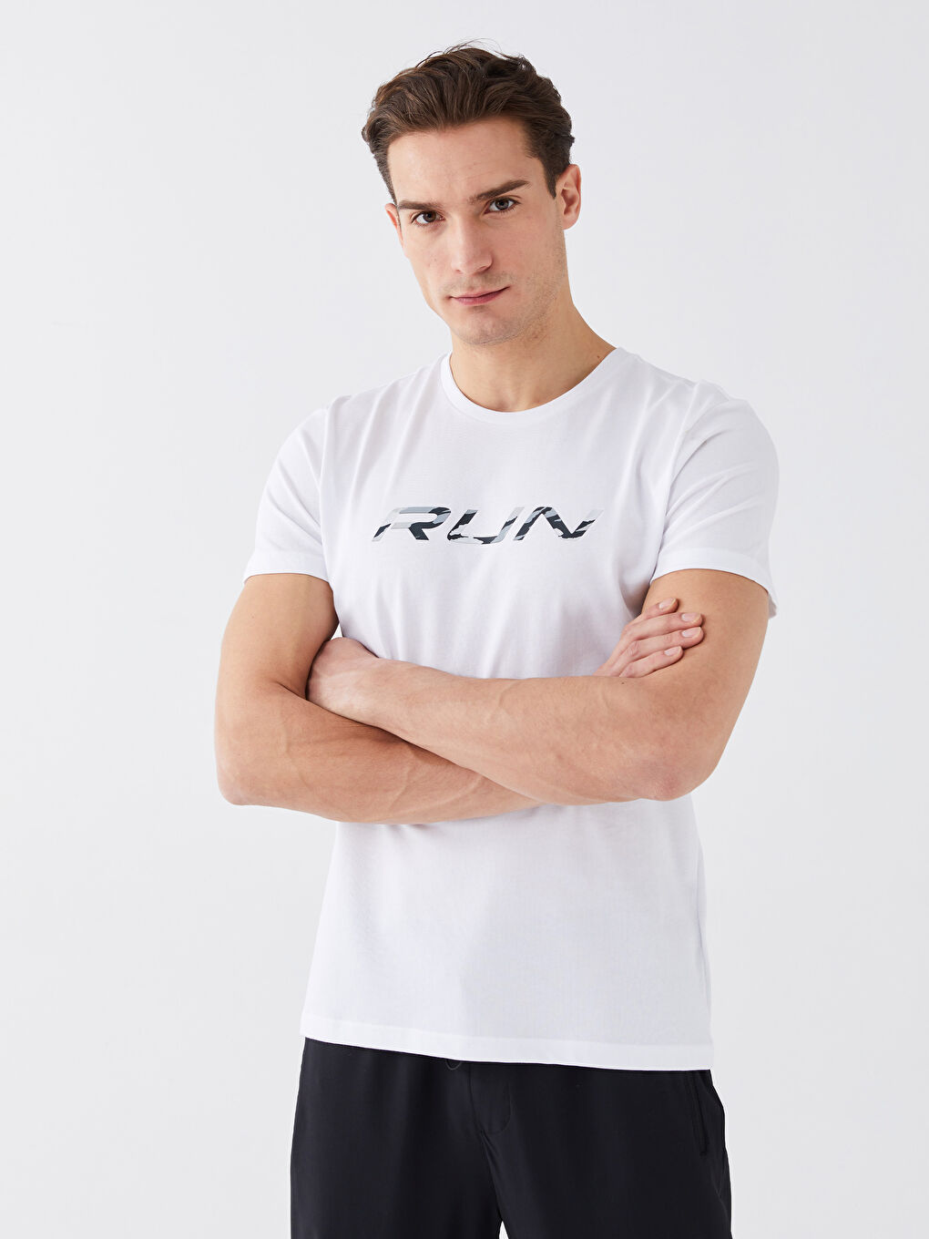 Футболка спортивная мужская с принтом, круглый вырез, короткий рукав-2