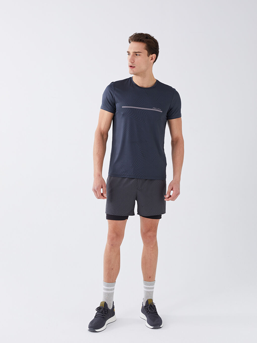 Crew Neck Short Sleeve Men's Sports T-Shirt-3