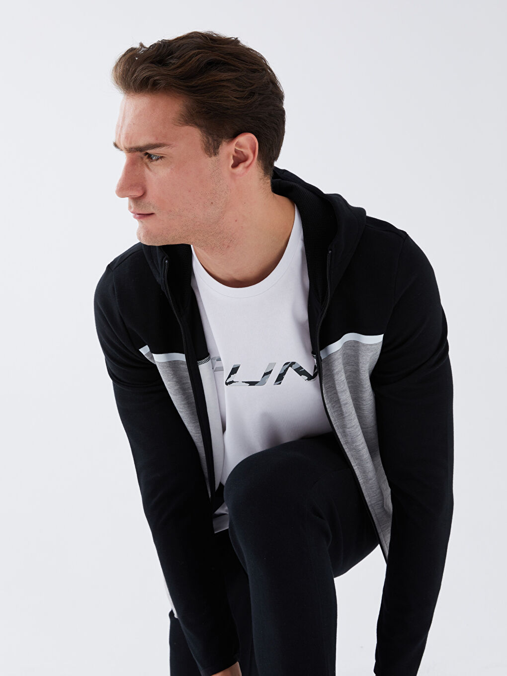 XSIDE ACTIVE Men's Slim Fit Hoodie Zippered Sweatshirt -S38303Z8-CVL