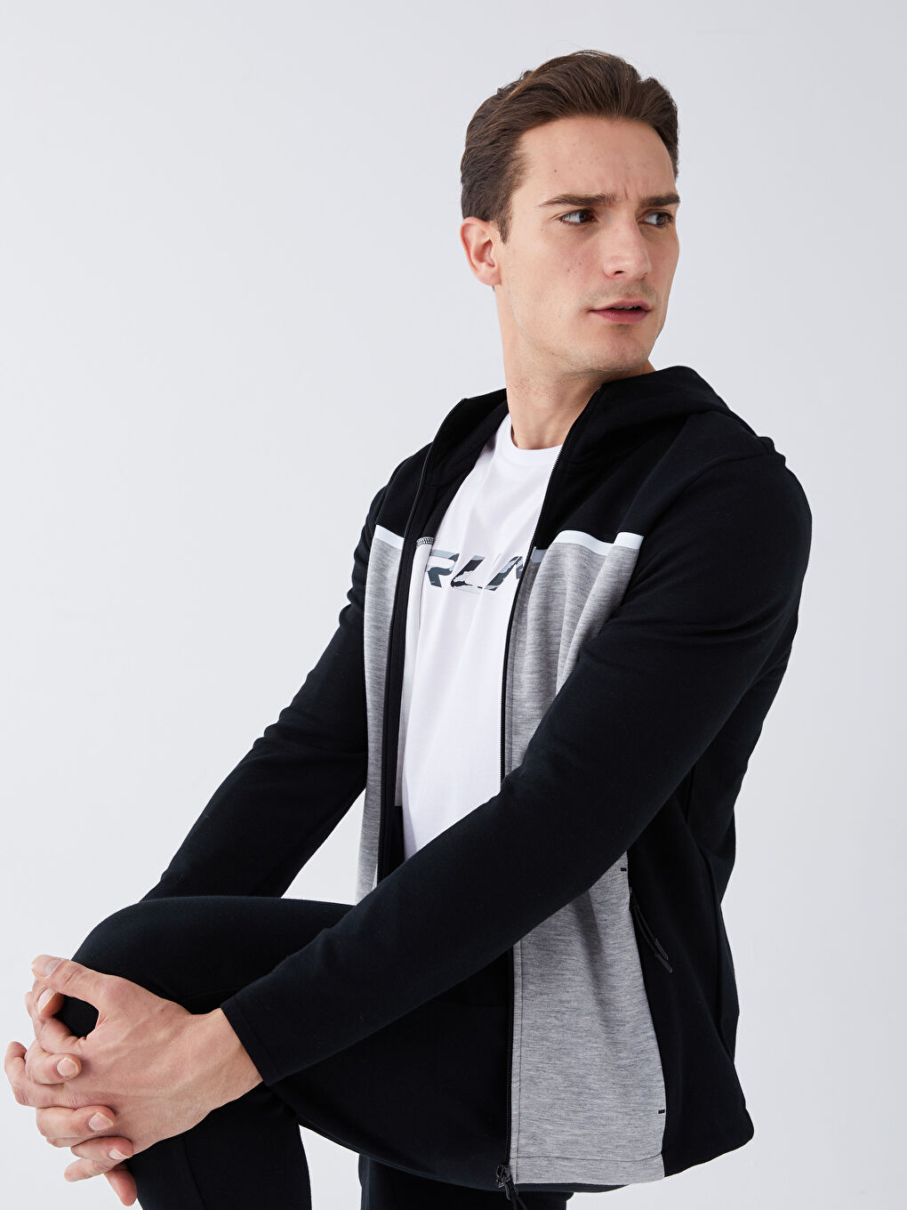 XSIDE ACTIVE Men's Slim Fit Hoodie Zippered Sweatshirt -S38303Z8-CVL