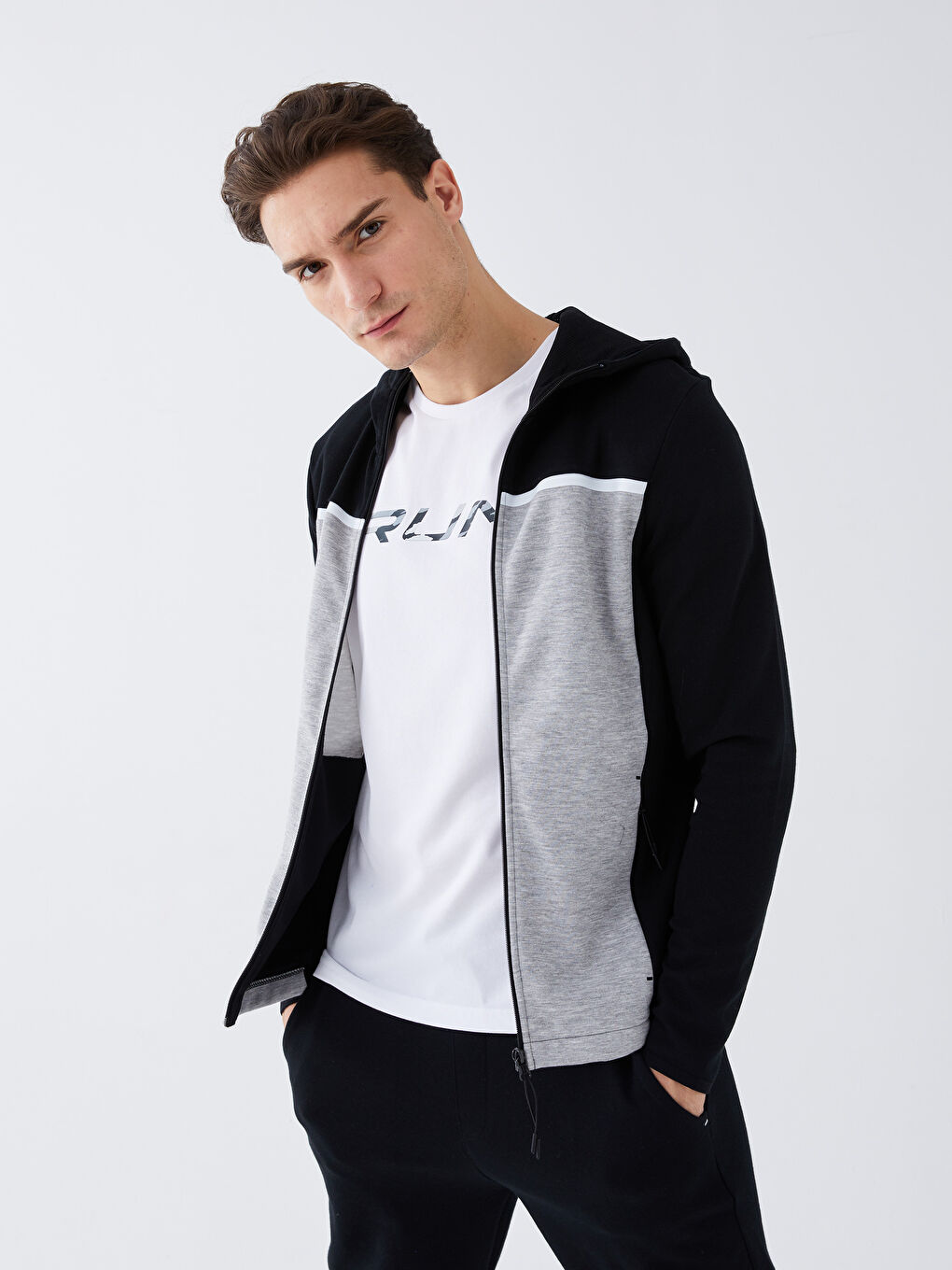 XSIDE ACTIVE Men's Slim Fit Hoodie Zippered Sweatshirt -S38303Z8-CVL