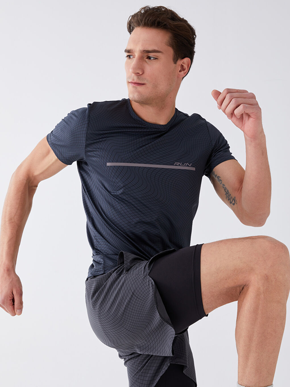 XSIDE ACTIVE Siyah Slim Fit Erkek Taytlı Şort