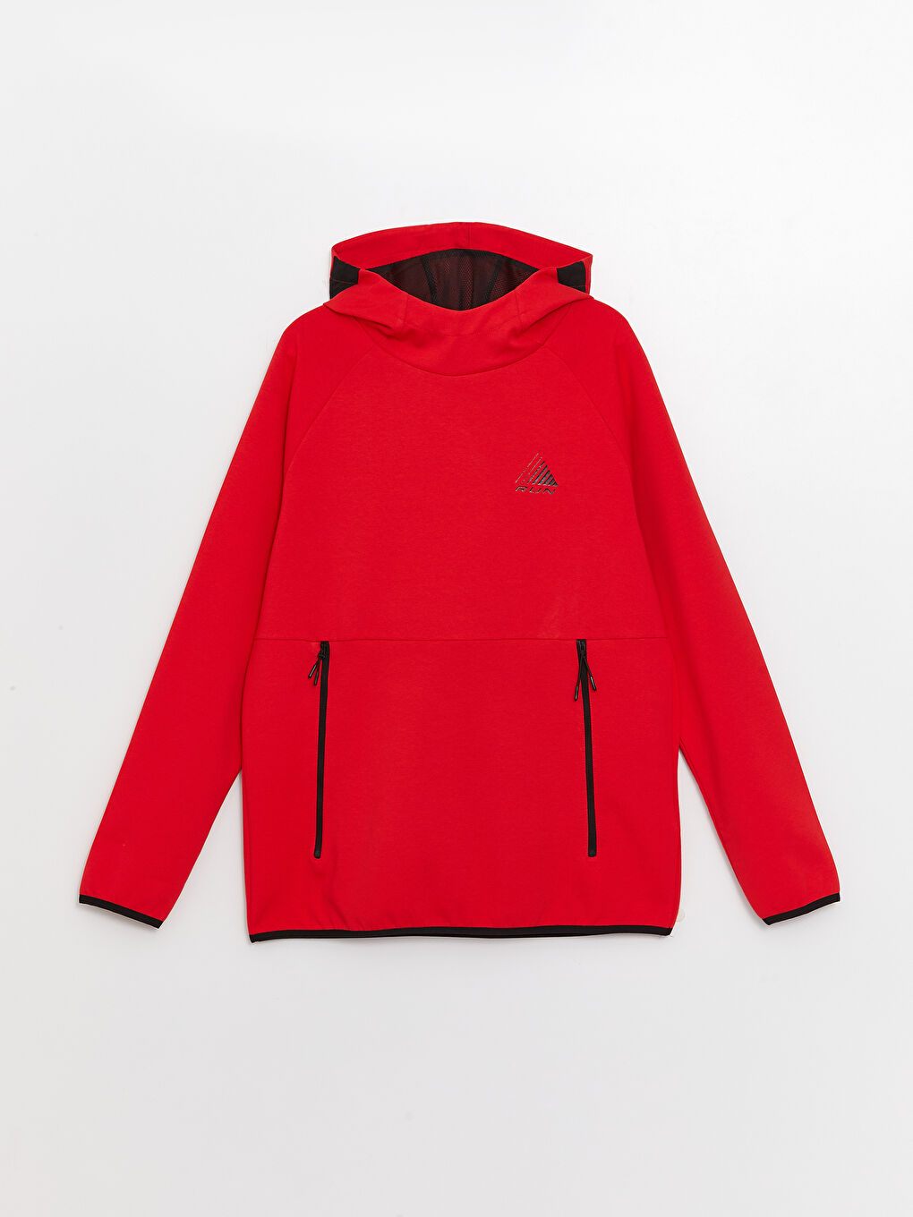 Kırmızı Uzun Kollu Baskılı Erkek Hoodie-7