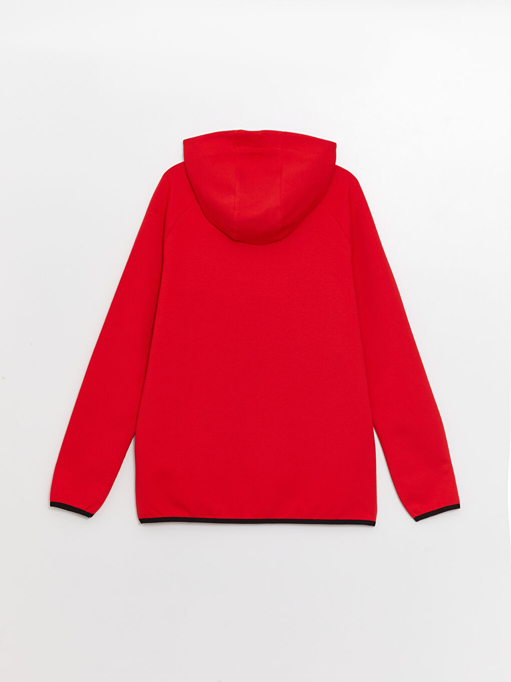 Kırmızı Uzun Kollu Baskılı Erkek Hoodie-8