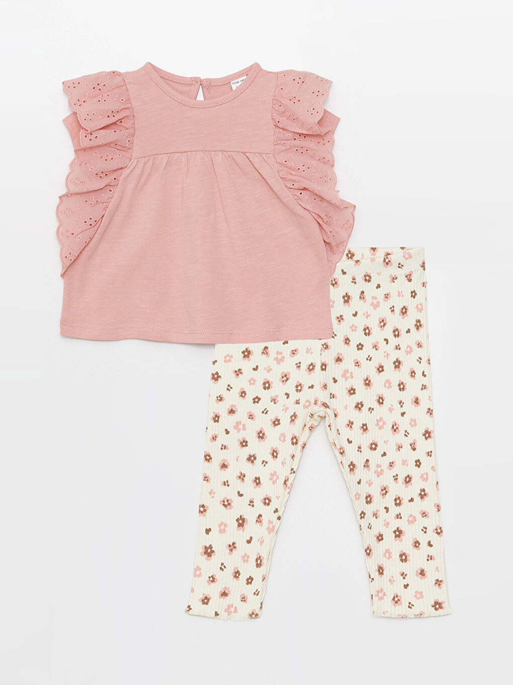LCW baby Crew Neck Baby Girls' Blouse and Leggings 2 Pack Set -S38319Z1-MAP