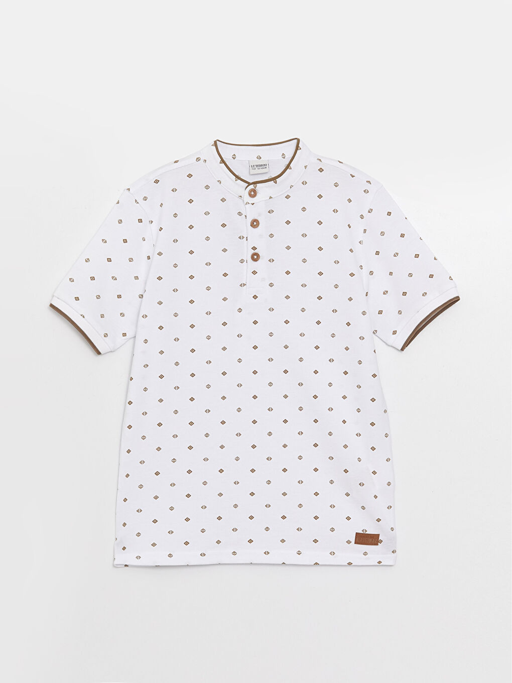 ბაბუის საყელო ნაბეჭდი მოკლე სახელო ბიჭის მაისური