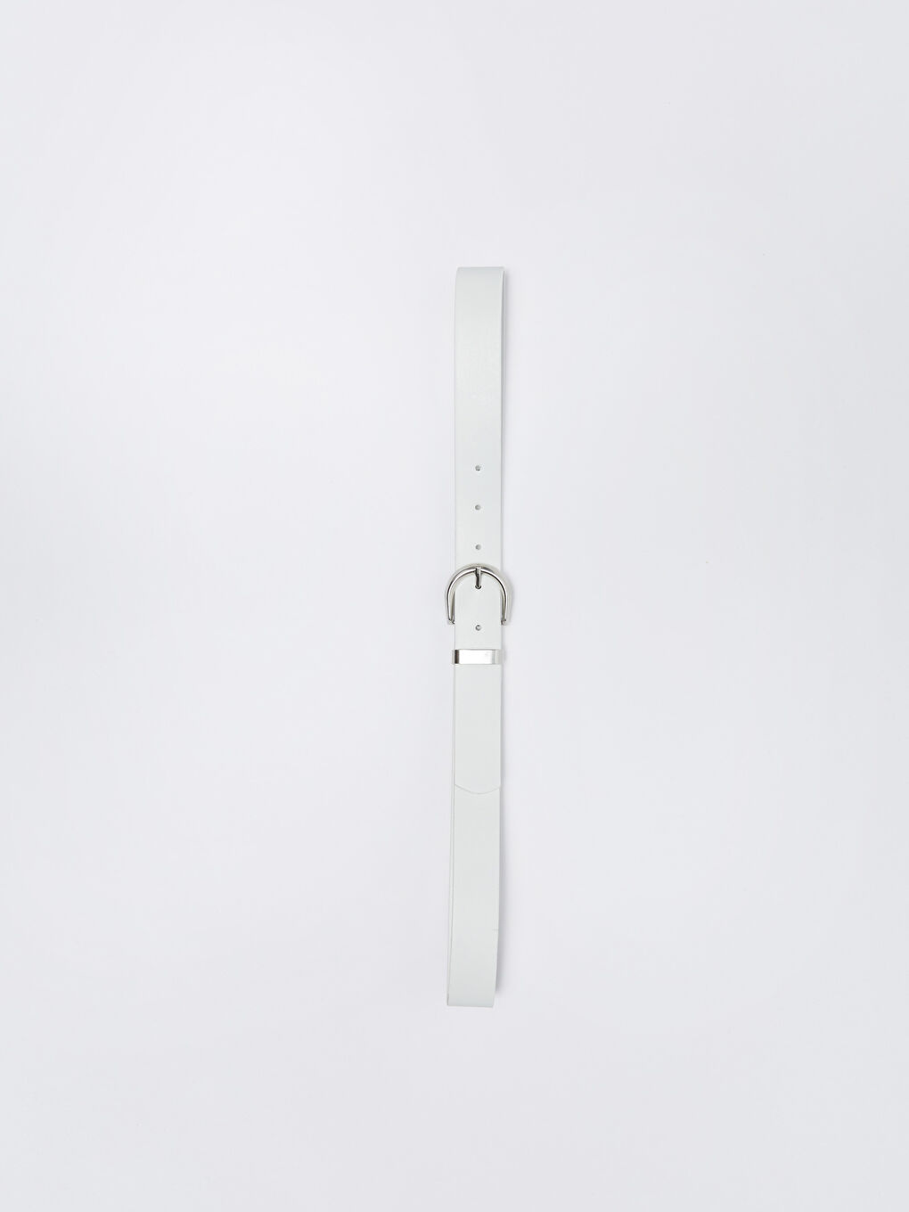 Beyaz Deri Görünümlü Kadın Kemer-1