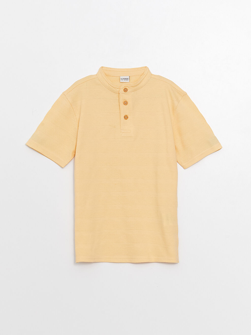 Grandad Collar Patterned Short Sleeve Boy T-Shirt