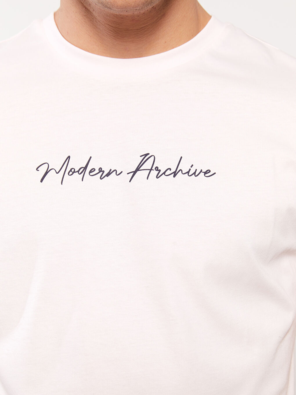 تيشيرت رجالي ياقة دائرية كم قصير مطبوع قطن ممشط-3